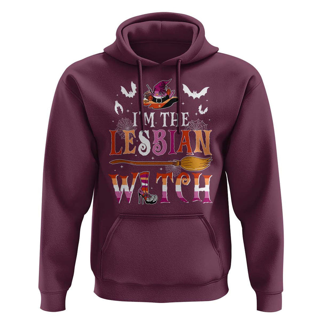 Funny Halloween LGBT Hoodie I'm The Lesbian Witch Spooky Season TS09 Maroon Print Your Wear