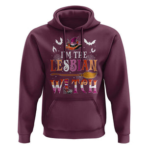 Funny Halloween LGBT Hoodie I'm The Lesbian Witch Spooky Season TS09 Maroon Print Your Wear