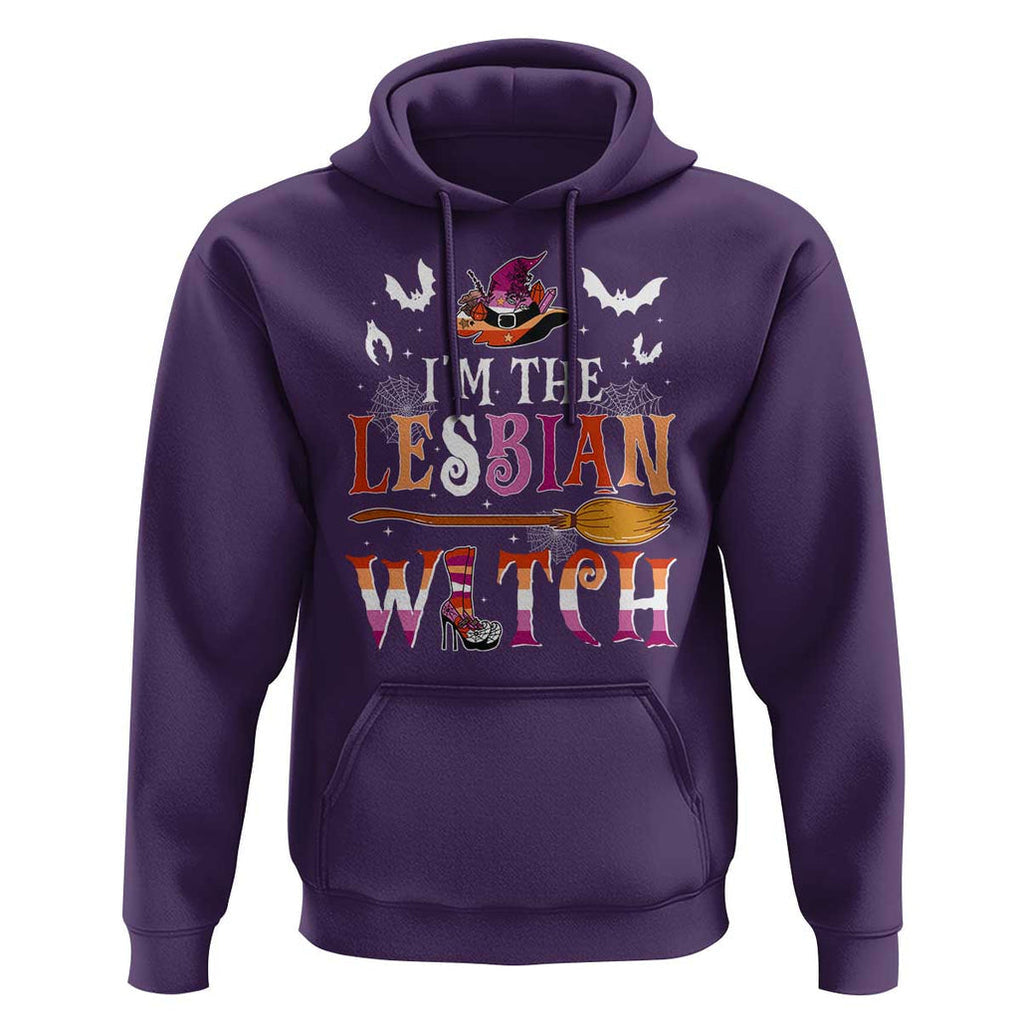 Funny Halloween LGBT Hoodie I'm The Lesbian Witch Spooky Season TS09 Purple Print Your Wear