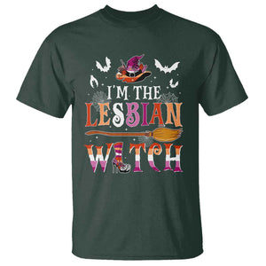 Funny Halloween LGBT T Shirt I'm The Lesbian Witch Spooky Season TS09 Dark Forest Green Print Your Wear