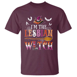 Funny Halloween LGBT T Shirt I'm The Lesbian Witch Spooky Season TS09 Maroon Print Your Wear