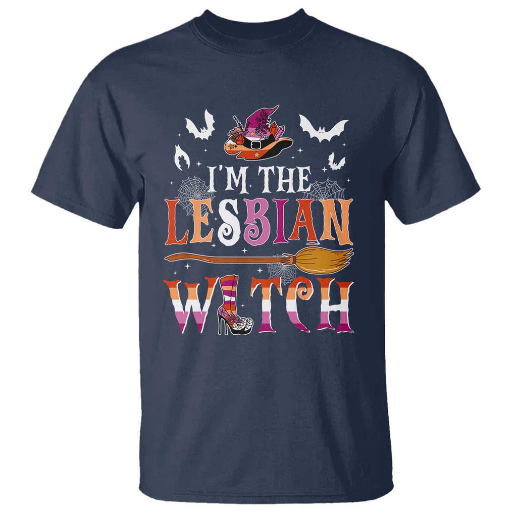 Funny Halloween LGBT T Shirt I'm The Lesbian Witch Spooky Season TS09 Navy Print Your Wear