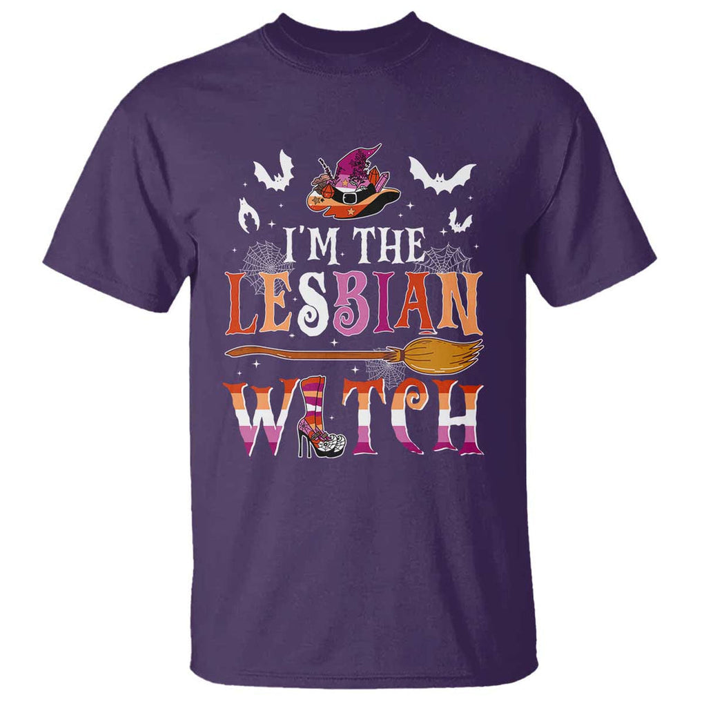 Funny Halloween LGBT T Shirt I'm The Lesbian Witch Spooky Season TS09 Purple Print Your Wear