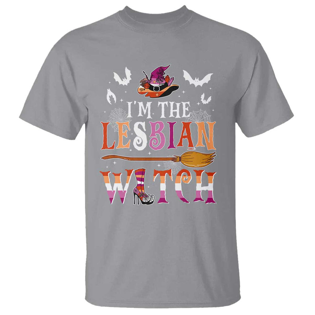 Funny Halloween LGBT T Shirt I'm The Lesbian Witch Spooky Season TS09 Sport Gray Print Your Wear