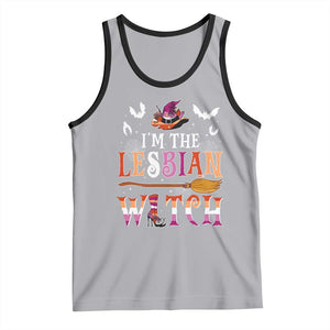Funny Halloween LGBT Tank Top I'm The Lesbian Witch Spooky Season TS09 Athletic Heather Black Print Your Wear
