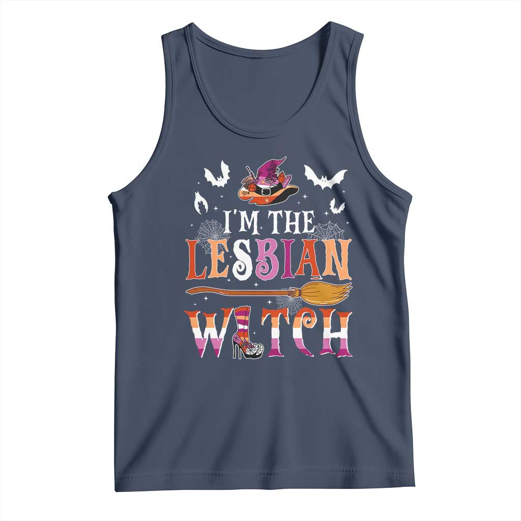 Funny Halloween LGBT Tank Top I'm The Lesbian Witch Spooky Season TS09 Navy Print Your Wear