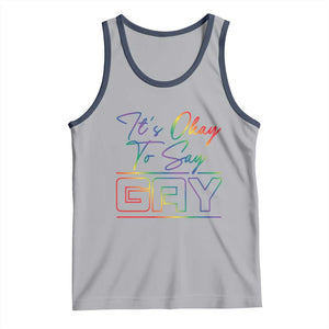 Its Ok To Say Gay Come Out Tank Top TS09 Athletic Heather Navy Print Your Wear
