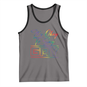 Its Ok To Say Gay Come Out Tank Top TS09 Deep Heather Black Print Your Wear