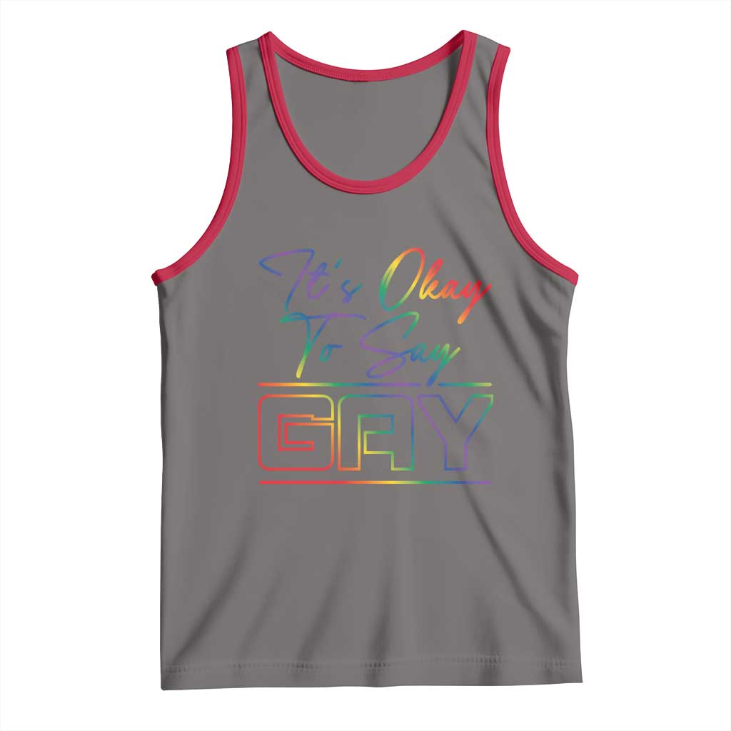 Its Ok To Say Gay Come Out Tank Top TS09 Deep Heather Red Print Your Wear