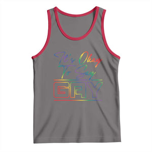 Its Ok To Say Gay Come Out Tank Top TS09 Deep Heather Red Print Your Wear