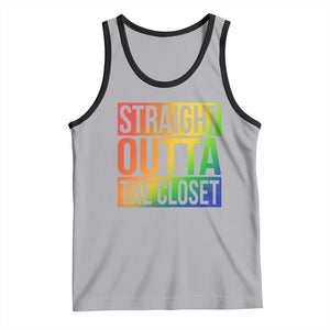 Straight Outta The Closet LGBT Come Out Tank Top TS09 Athletic Heather Black Print Your Wear
