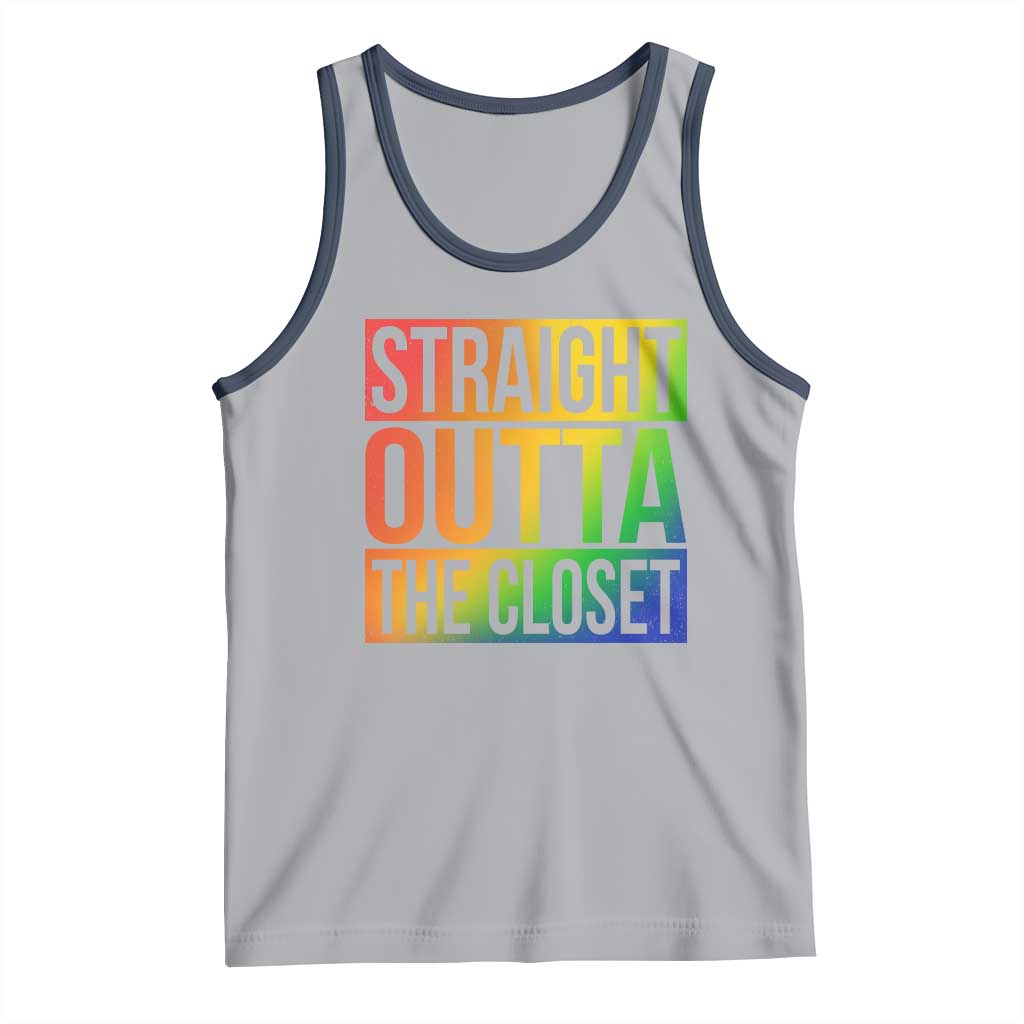 Straight Outta The Closet LGBT Come Out Tank Top TS09 Athletic Heather Navy Print Your Wear