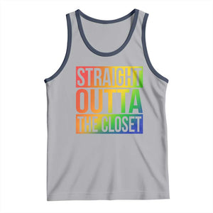 Straight Outta The Closet LGBT Come Out Tank Top TS09 Athletic Heather Navy Print Your Wear