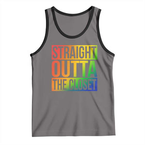 Straight Outta The Closet LGBT Come Out Tank Top TS09 Deep Heather Black Print Your Wear