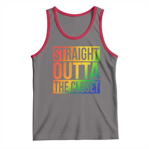 Straight Outta The Closet LGBT Come Out Tank Top TS09 Deep Heather Red Print Your Wear