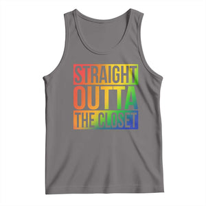 Straight Outta The Closet LGBT Come Out Tank Top TS09 Deep Heather Print Your Wear