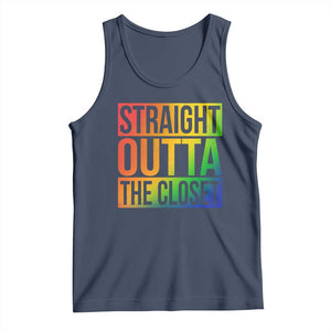 Straight Outta The Closet LGBT Come Out Tank Top TS09 Navy Print Your Wear