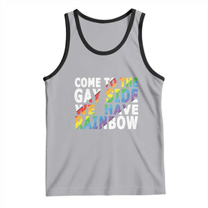 LGBT Come Out Tank Top Come To The Gay Side We Have Rainbow TS09 Athletic Heather Black Print Your Wear