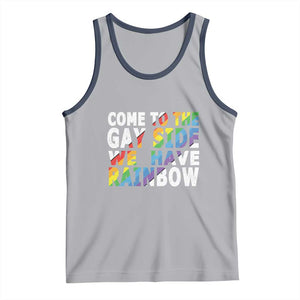 LGBT Come Out Tank Top Come To The Gay Side We Have Rainbow TS09 Athletic Heather Navy Print Your Wear