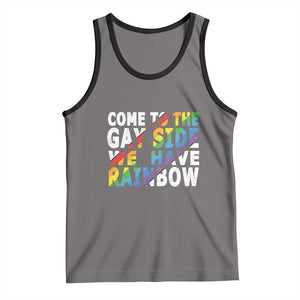 LGBT Come Out Tank Top Come To The Gay Side We Have Rainbow TS09 Deep Heather Black Print Your Wear