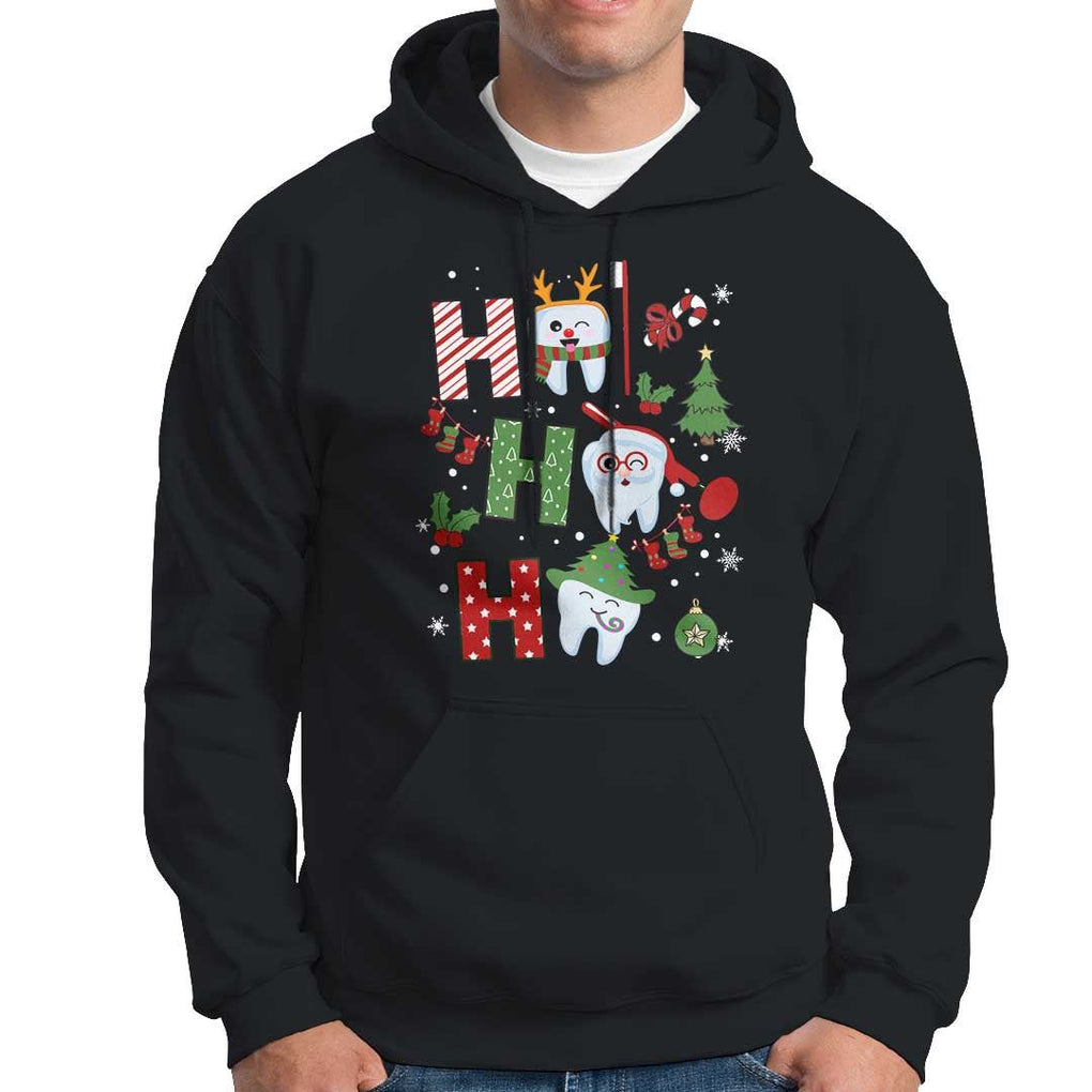 Dentist Christmas Ho Ho Ho Funny Tooth Dental Hoodie TS09 Black Print Your Wear