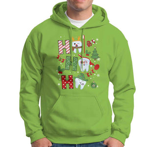 Dentist Christmas Ho Ho Ho Funny Tooth Dental Hoodie TS09 Lime Print Your Wear