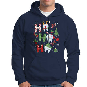 Dentist Christmas Ho Ho Ho Funny Tooth Dental Hoodie TS09 Navy Print Your Wear