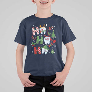 Dentist Christmas Ho Ho Ho Funny Tooth Dental T Shirt For Kid TS09 Navy Print Your Wear