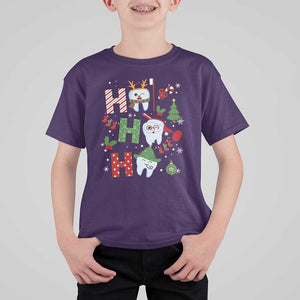 Dentist Christmas Ho Ho Ho Funny Tooth Dental T Shirt For Kid TS09 Purple Print Your Wear