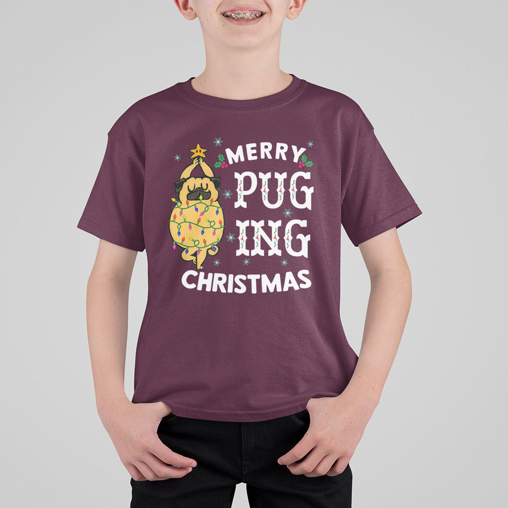 Merry Pugging Christmas Dog Pugmas Pug Xmas T Shirt For Kid TS09 Printyourwear