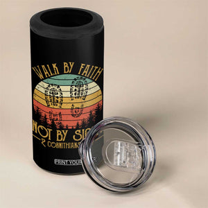 Christian 4 in 1 Can Cooler Tumbler Walk By Faith Not By Sight Retro TS09 Print Your Wear
