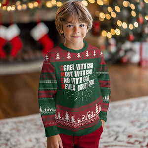 Christian Ugly Christmas Sweater Amen Agree Move End With God Never Doubt God TS09 Christmas Print Your Wear