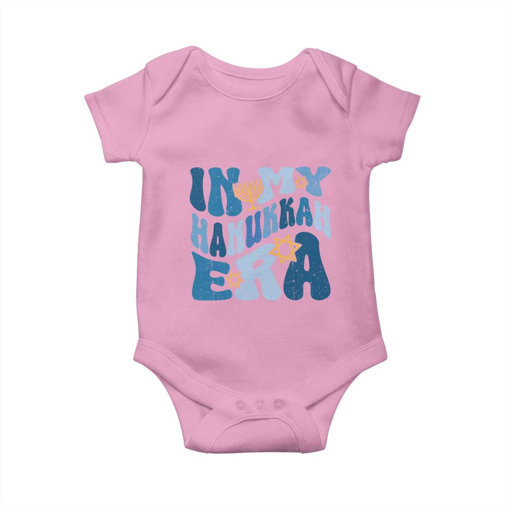 In My Hanukkah Era Baby Onesie Groovy Chanukkah Jewish TS09 Light Pink Print Your Wear