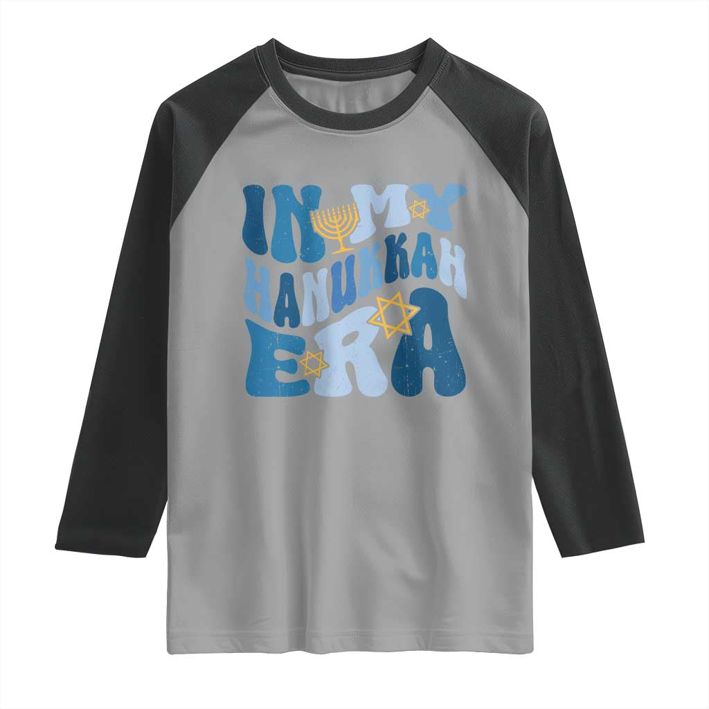 In My Hanukkah Era Raglan Shirt Groovy Chanukkah Jewish TS09 Sport Gray Black Print Your Wear