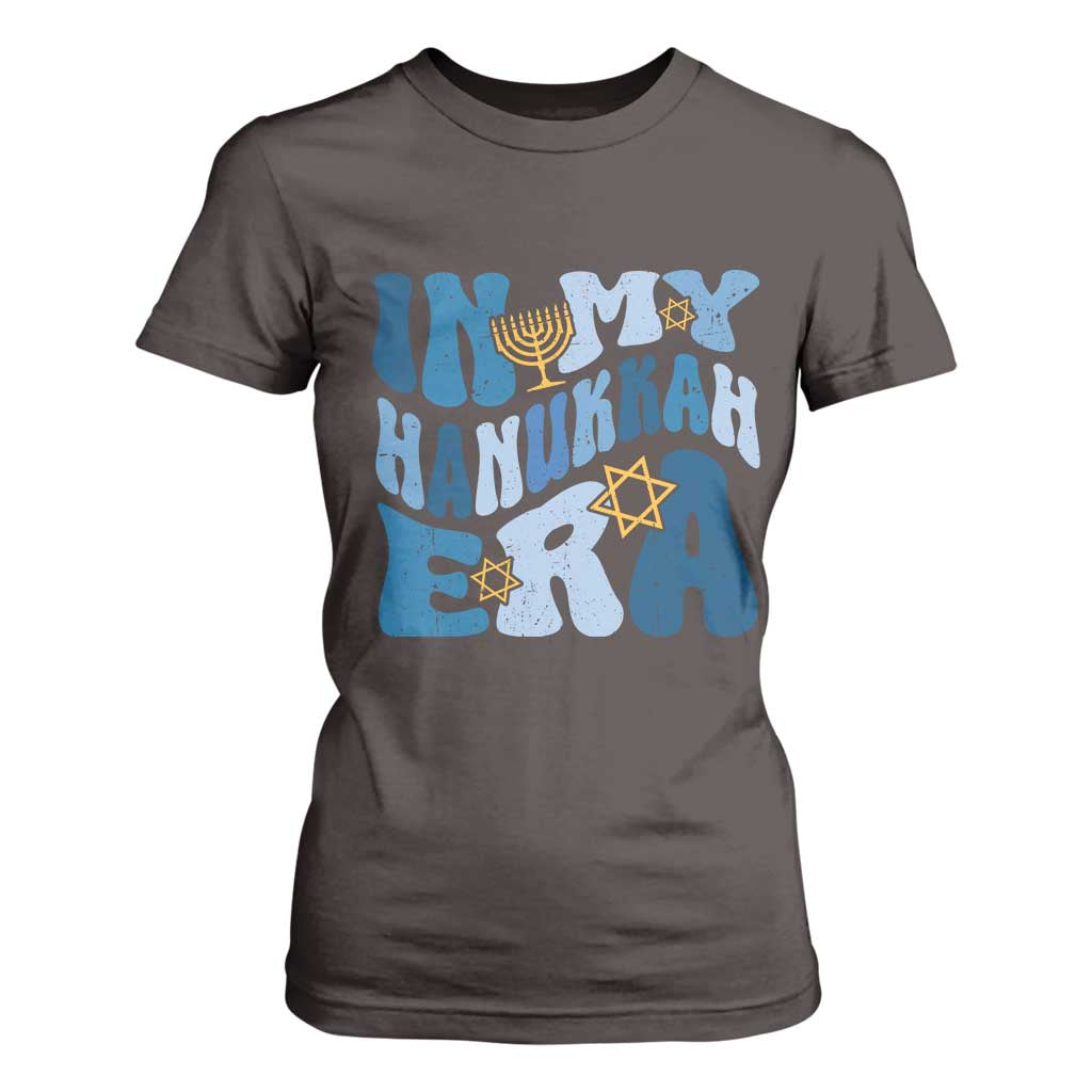 In My Hanukkah Era T Shirt For Women Groovy Chanukkah Jewish TS09 Dark Chocolate Print Your Wear