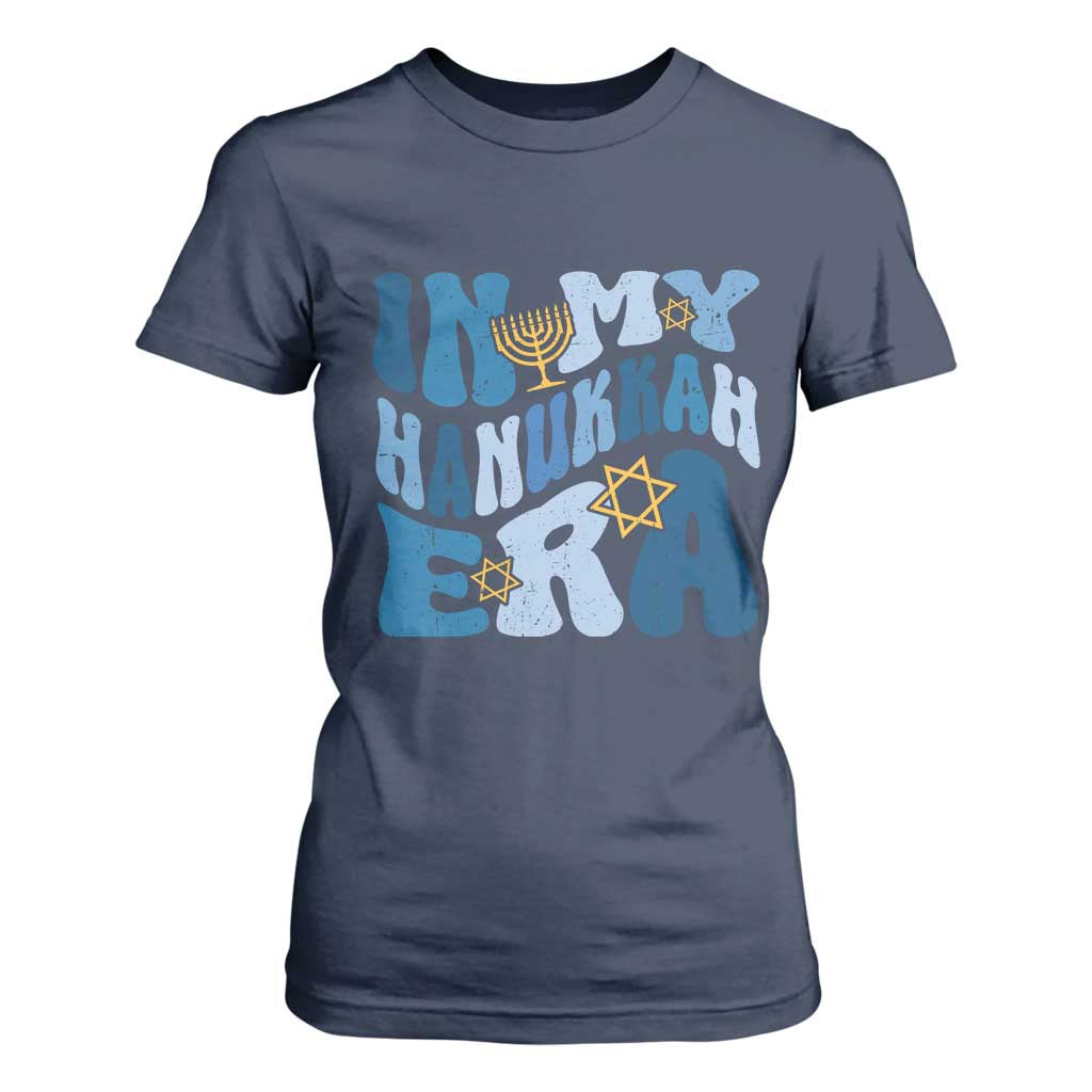 In My Hanukkah Era T Shirt For Women Groovy Chanukkah Jewish TS09 Navy Print Your Wear