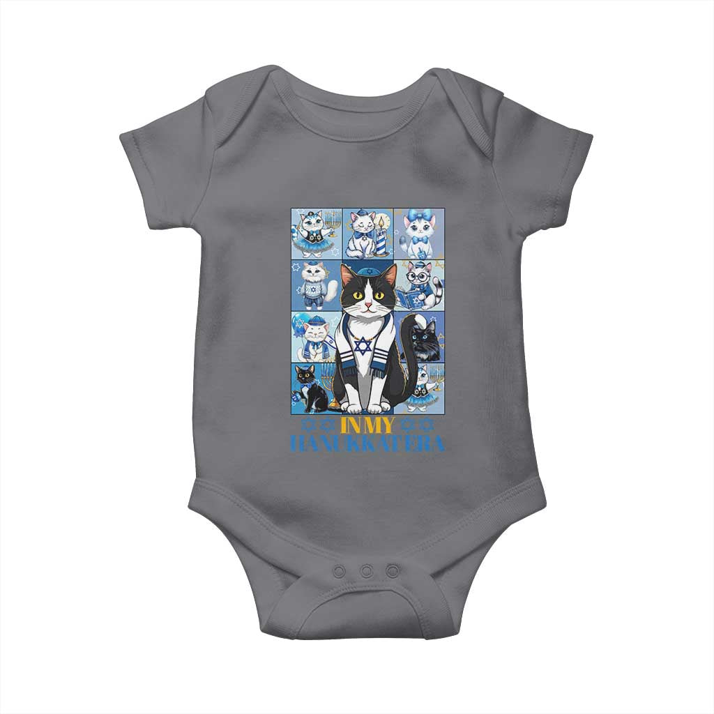 Hanukkah Cat Baby Onesie In My Hanukkat Era Cute Jewish Cats TS09 Charcoal Print Your Wear