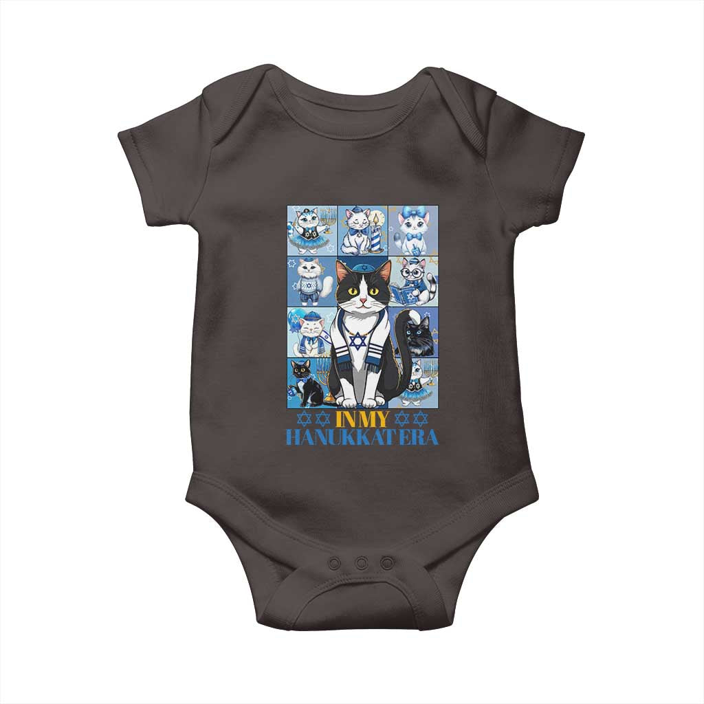 Hanukkah Cat Baby Onesie In My Hanukkat Era Cute Jewish Cats TS09 Dark Chocolate Print Your Wear