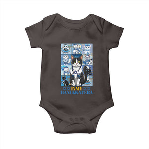 Hanukkah Cat Baby Onesie In My Hanukkat Era Cute Jewish Cats TS09 Dark Chocolate Print Your Wear