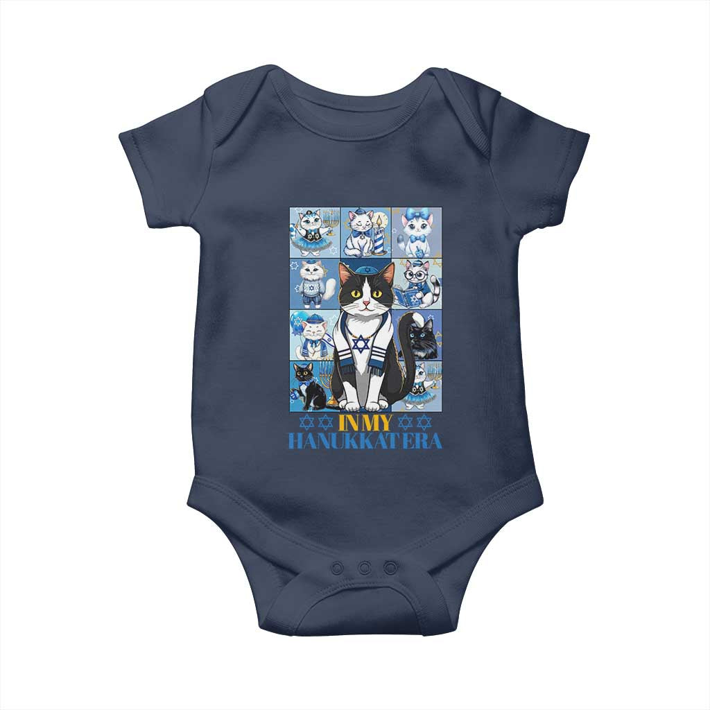 Hanukkah Cat Baby Onesie In My Hanukkat Era Cute Jewish Cats TS09 Navy Print Your Wear