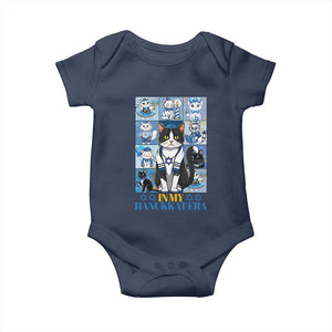 Hanukkah Cat Baby Onesie In My Hanukkat Era Cute Jewish Cats TS09 Navy Print Your Wear