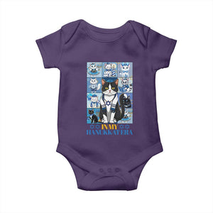 Hanukkah Cat Baby Onesie In My Hanukkat Era Cute Jewish Cats TS09 Purple Print Your Wear