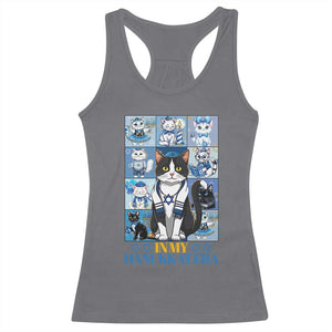 Hanukkah Cat Racerback Tank Top In My Hanukkat Era Cute Jewish Cats TS09 Charcoal Print Your Wear