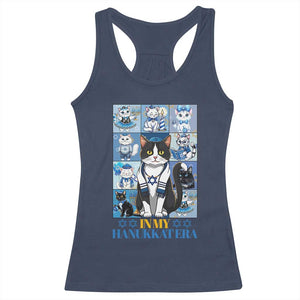 Hanukkah Cat Racerback Tank Top In My Hanukkat Era Cute Jewish Cats TS09 Navy Print Your Wear