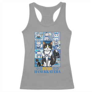 Hanukkah Cat Racerback Tank Top In My Hanukkat Era Cute Jewish Cats TS09 Sport Gray Print Your Wear