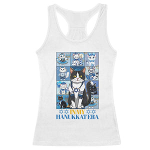 Hanukkah Cat Racerback Tank Top In My Hanukkat Era Cute Jewish Cats TS09 White Print Your Wear