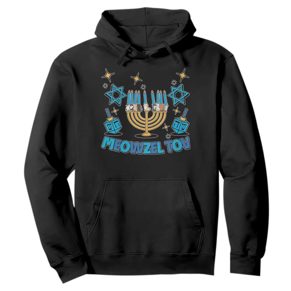 Funny Hanukkah Cat Hoodie Meowzel Tov Jewish Chanukkah TS09 Black Print Your Wear