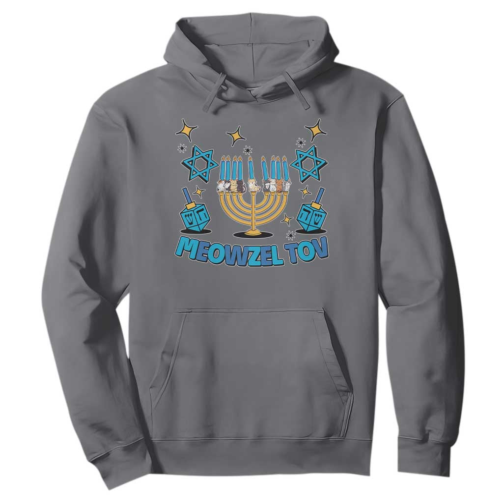 Funny Hanukkah Cat Hoodie Meowzel Tov Jewish Chanukkah TS09 Charcoal Print Your Wear