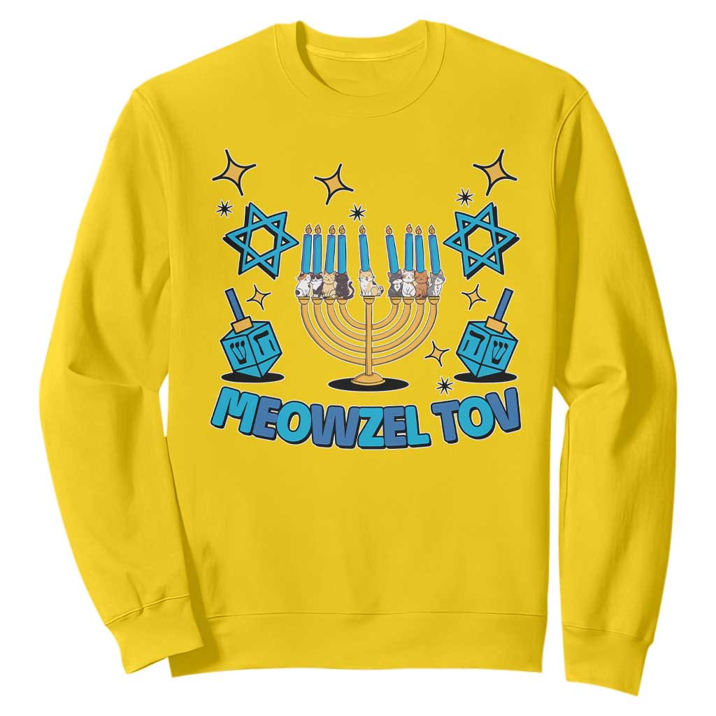 Funny Hanukkah Cat Sweatshirt Meowzel Tov Jewish Chanukkah TS09 Daisy Print Your Wear