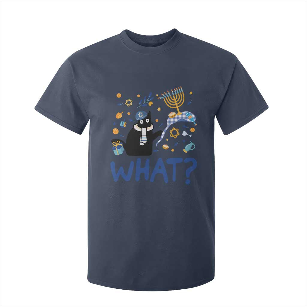Funny Hanukkah Cat What T Shirt For Kid TS09 Navy Print Your Wear